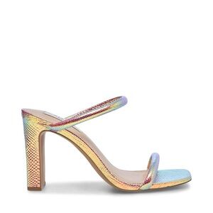 Steven by Steve Madden Jacee Square Toe Pink Iridescent Strappy Heel size 9